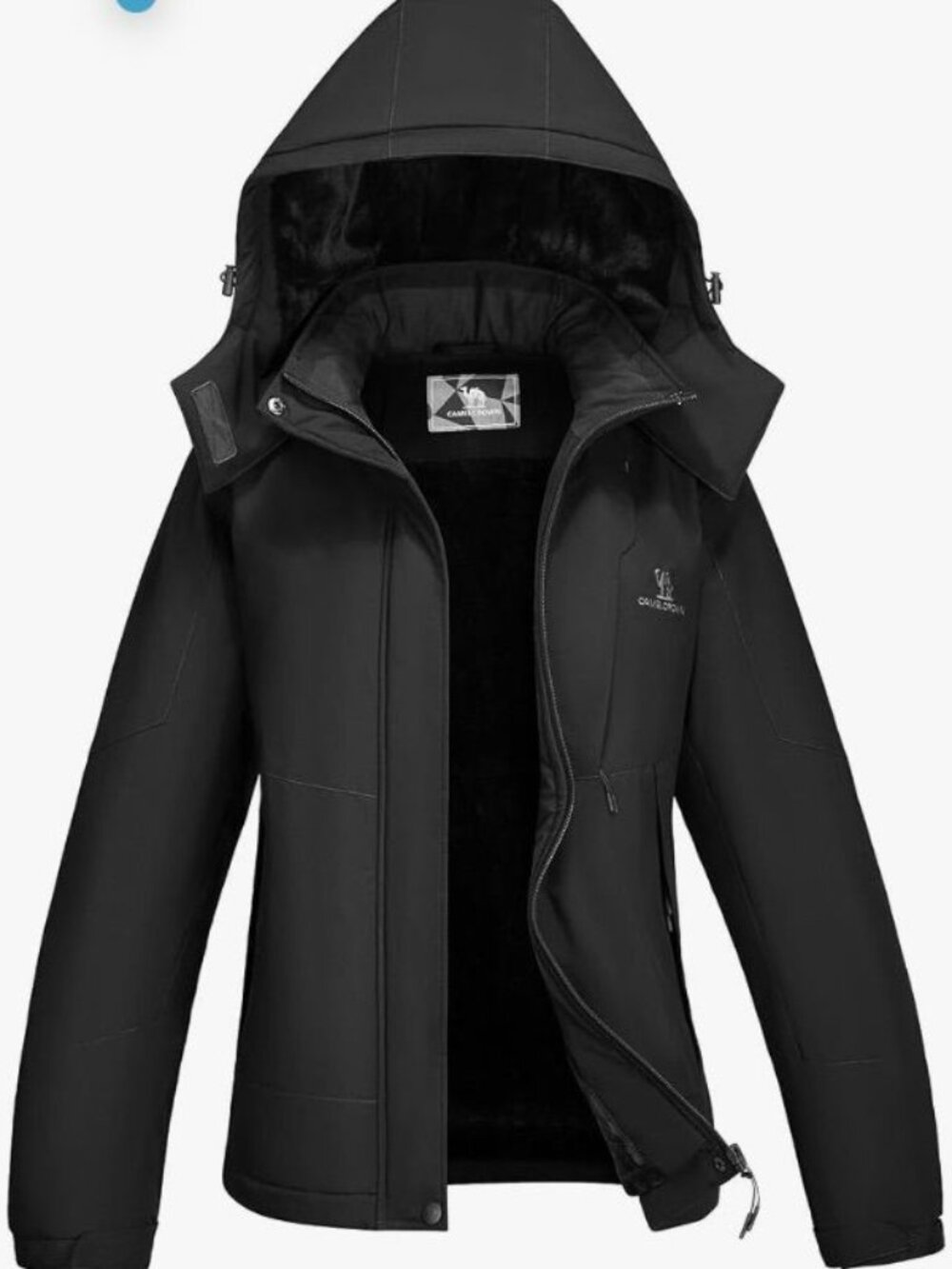 CAMEL CROWN Womens Winter Coat Waterproof Ski Jacket with Fleece Lining XL